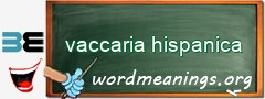 WordMeaning blackboard for vaccaria hispanica